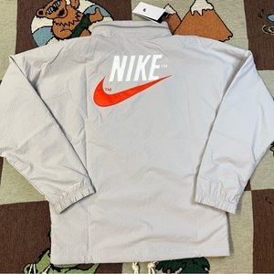 NIKE SPORTSWEAR LINED WOVEN JACKET GREY MENS SIZE S Hooded